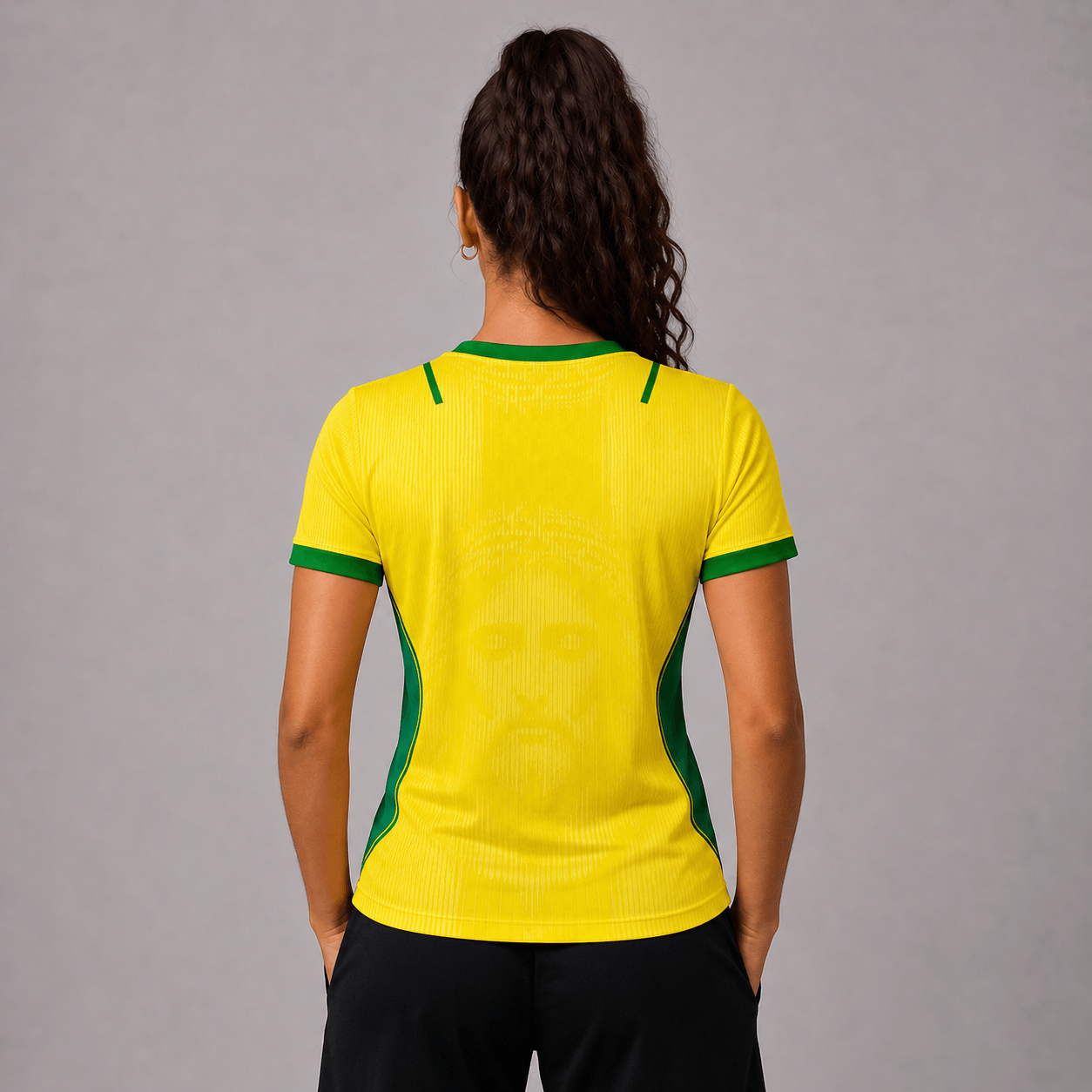 Camiseta Brasil Jesus Amarela Feminino